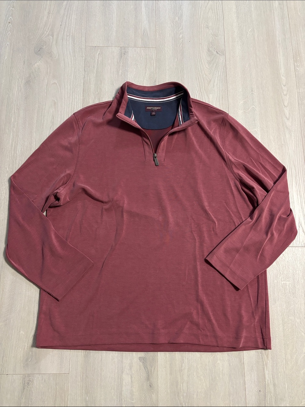 🔥BUNDLESALE Men’s XXL Johnston & Murphy Quarter-Zip Pullover in Burgundy NWOT